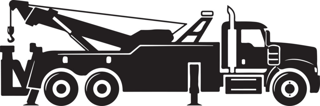 Tow truck, vehicle recovery, roadside assistance, transportation icon