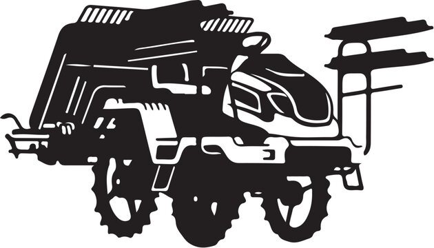 Black, industrial, vector truck, heavy-duty, equipment, silhouette, transportation, machinery