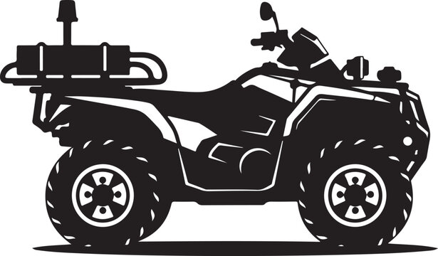 ATV, quad bike, off-road vehicle, silhouette, black icon
