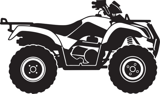Black ATV, four-wheeler, off-road vehicle, quad bike, silhouette