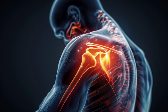 3d rendered medically accurate illustration of a man having a painful shoulder joint