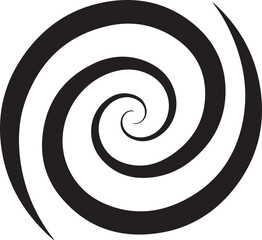 Obraz premium Black swirl, spiral shape, abstract symbol, vector icon