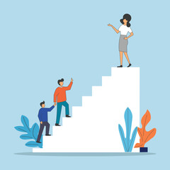 Fototapeta premium businessman running on the stairs