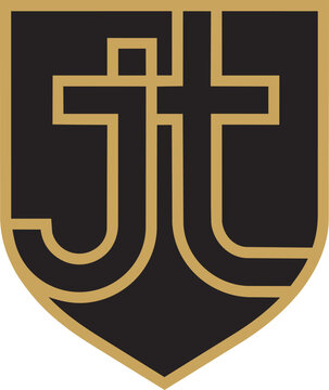 Black Shield with Gold Cross.
