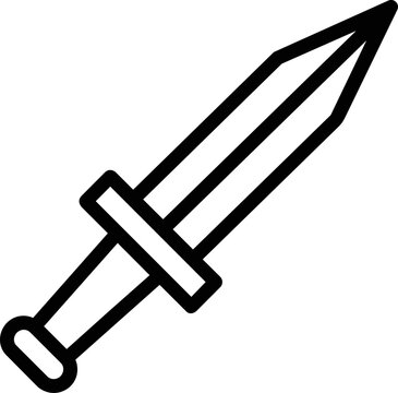Black dagger icon outline.