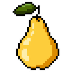 Fototapeta premium Pixel Art Icon - Pear Fruit