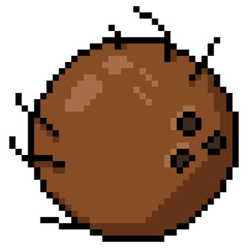 Pixel Art Icon - Whole Coconut