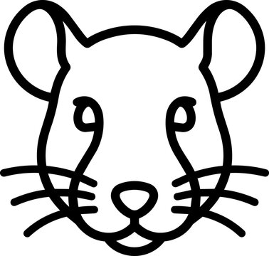 Black and white mouse face.