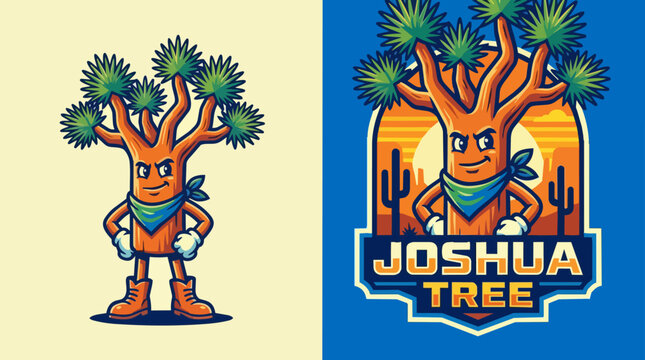 Joshua Tree Cartoon Character.