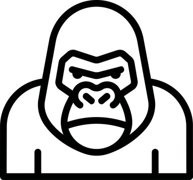 Gorilla face line art drawing.