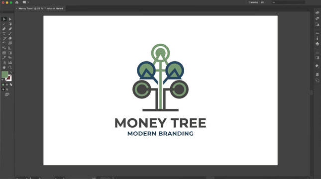 Money tree modern branding logo.