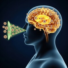 Obraz premium Illustration of brain with neural pathways and data visualization