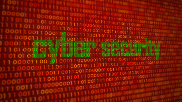 Bright green cyber security text displayed clearly in a professional and modern bold font style