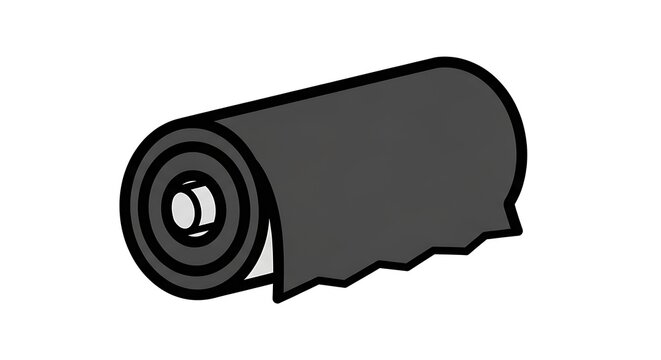 Black roll of paper media.