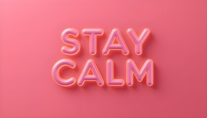 Fototapeta premium A pink background with the words 'Stay Calm' in pink neon letters