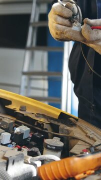 Automotive electrician - automobile service diagnostics, checking electro fuse relay in car, small business