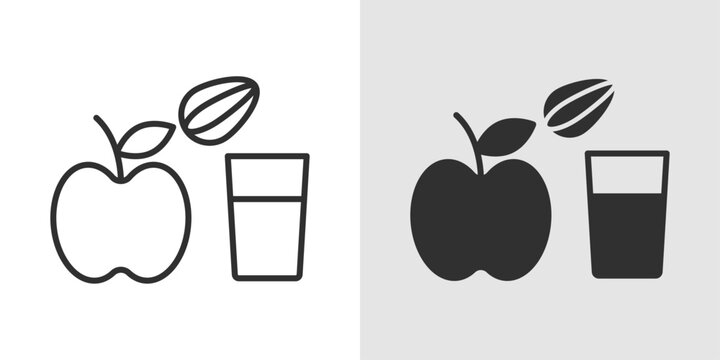 Healthy Snack Icon representing nutritious, light food options that support energy, balanced diet, and overall wellness between meals.