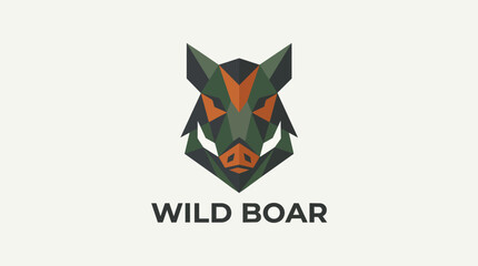 Fototapeta premium Wild Boar Animal Logo Design.