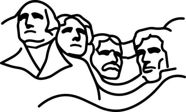 Mount Rushmore Presidential Monument Faces.