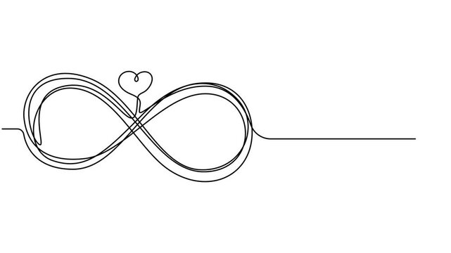 infinity symbol continuous one line drawing animation, animation continuous drawing of infinity with one line, Infinity sign mark one line art animation, Self draws animation infinity sign one line.