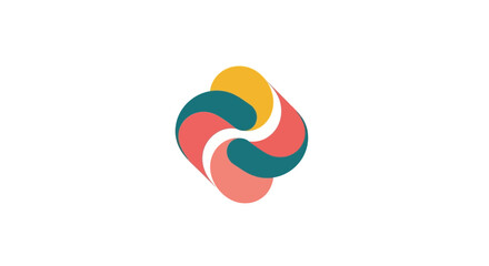 Fototapeta premium Abstract swirling logo design with vibrant colors on white background