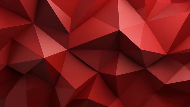 Red Geometric Abstract Polygonal Background Texture. Modern 3D Low Poly Design.