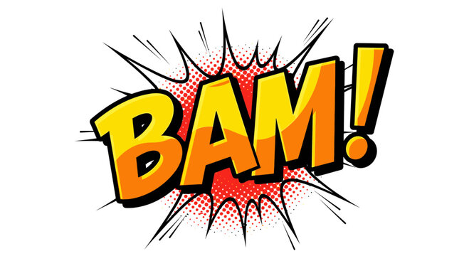 BAM Comic Book Sound Effect Word Pop Art