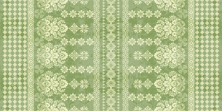 floral pattern vintage ethnic modern embroidery texture boho design vector illustration hand drawn red flower motif branches leaves wallpaper seamless background border.