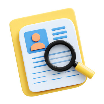 Professional Isolated Document Person Icon Magnifying Glass Image Usage