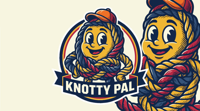 Knotty Pal Rope Cartoon Character.