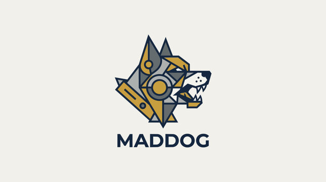 Mad dog logo with text.