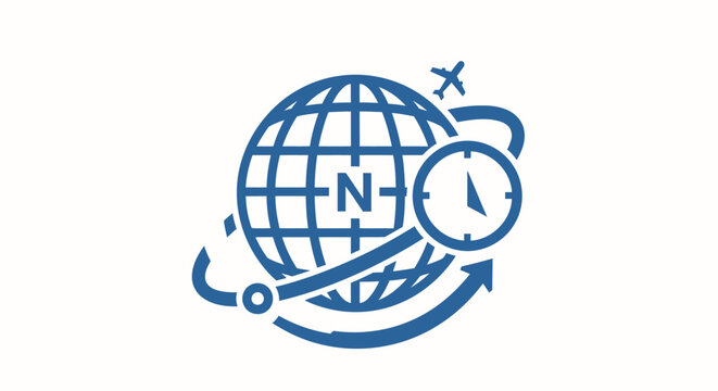 Conceptual illustration of global travel and time zone differences.