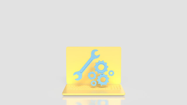 Computer Maintenance Technical Support and System Repair Concept 3d render.