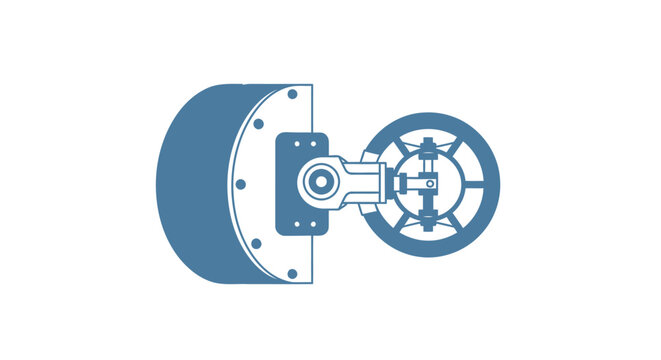 Detailed illustration of a mechanical device with circular components.