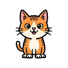 Fototapeta premium Cartoon orange cat smiling.