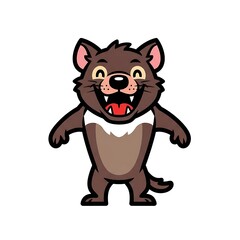 Fototapeta premium Cartoon wolf character illustration smiling.