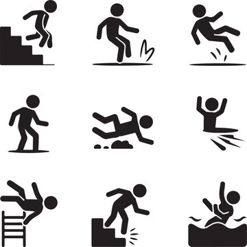 Common household accidents and safety hazards involving falls and slips