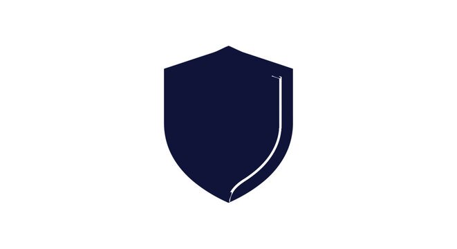 Dark Blue Shield Icon Representing Security and Protection.