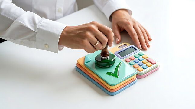 Person using a colorful toy cash register