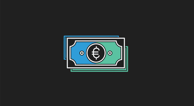 Euro currency notes illustration, financial concept, money, wealth, and economy.