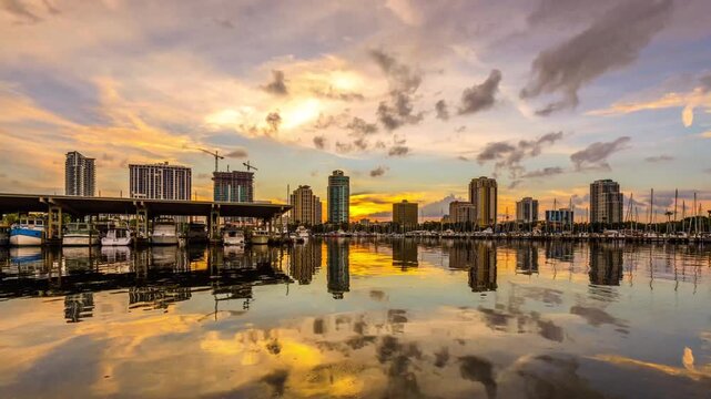 St. Petersburg, Florida, USA skyline time lapse 5141