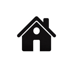 Fototapeta premium Professional Isolated Minimalist Black and White House Icon on White Background