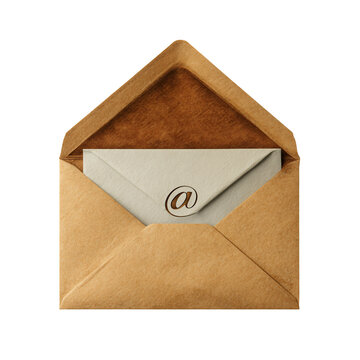 Professional Isolated Newsletter in Open Envelope Direct Mail Image for Marketing Collateral