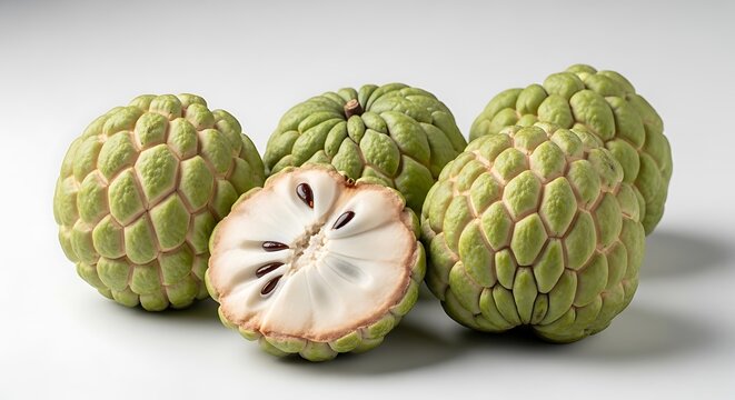 Fresh Custard Apples (Annona reticulata) with one cut in half