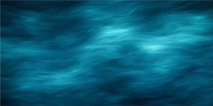 Abstract blue smoke background with deep ocean waves and dark underwater textures featuring soft light reflections and a nature landscape design