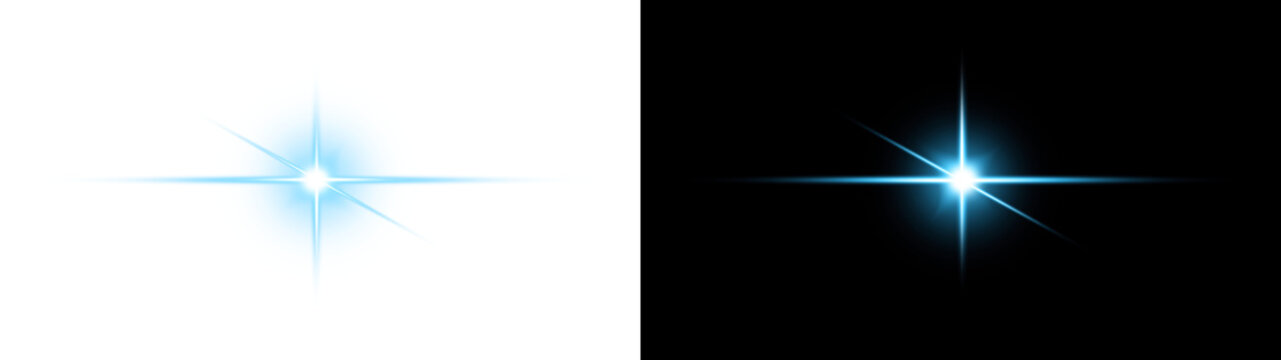 Minimal blue glowing star with soft radiating light and gentle diffusion