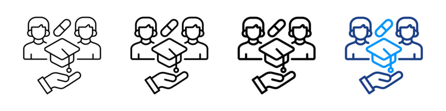 Interventional Study Icon Different Style Outline Collection Set.