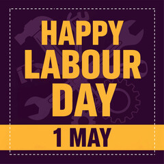 Naklejka premium Labour Day Greeting Card on Dark Background