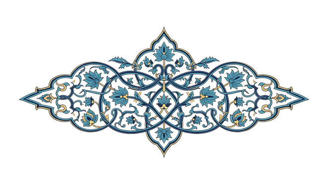 Intricate Blue and White Ceramic Pattern.