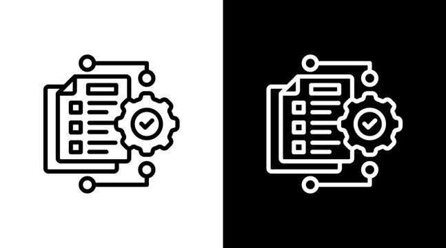 Execution Plan White Icon Set Design